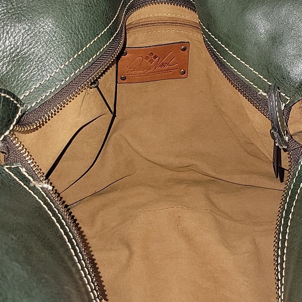 Patricia Nash Dark Green Leather Napoli Satchel Handbag Purse Tote - Picture 13 of 16